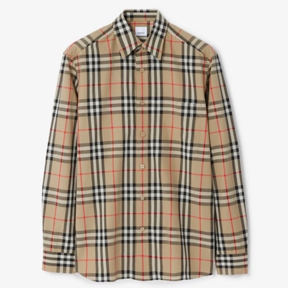 Burberry Check Cotton Poplin Shirt SZ M